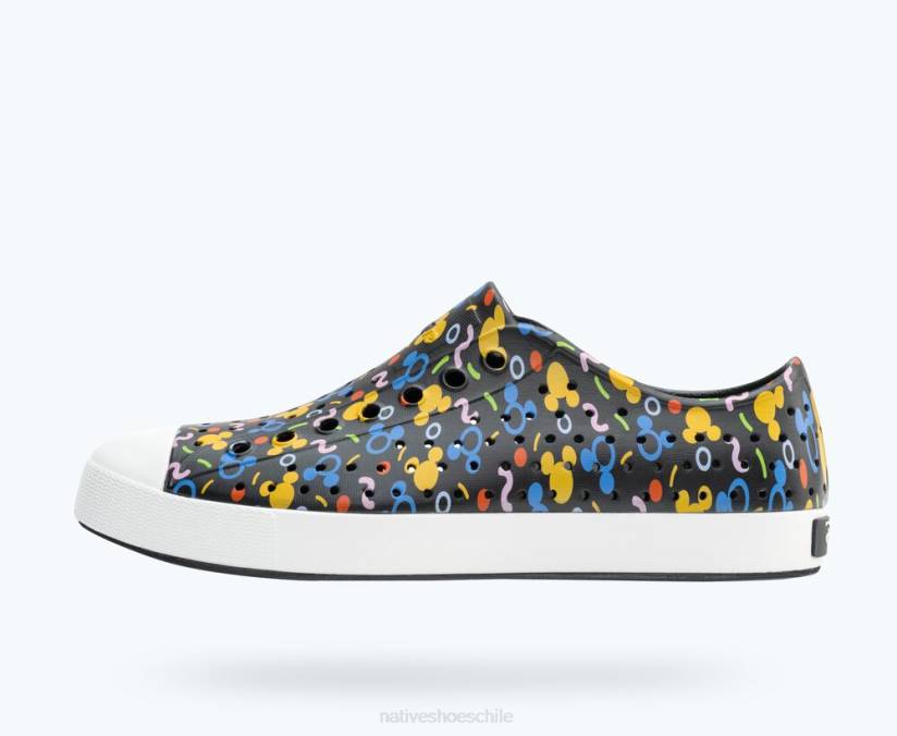 Native Shoes hombres calzado Jiffy negro/blanco concha/confeti rad H2DZ70 impresión jefferson disney