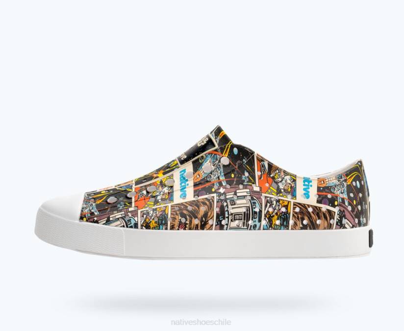 Native Shoes hombres calzado concha blanca/ comic multi aop H2DZ28 impresión de jefferson star wars