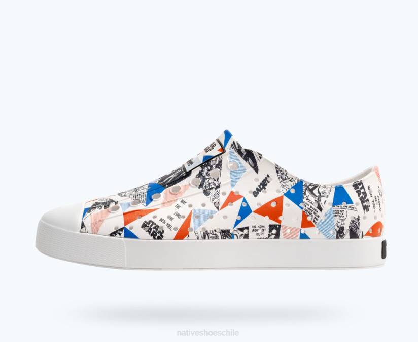 Native Shoes hombres calzado concha blanca/ mosaico comic aop H2DZ62 impresión de jefferson star wars