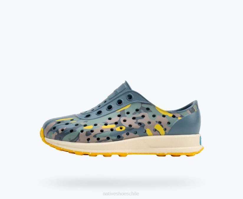 Native Shoes niños calzado Gris clima/blanco hueso/eucamo fresia/caucho moteado de fresia H2DZ199 impresión robbie sugarlite