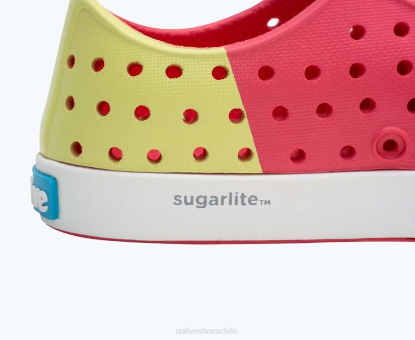Native Shoes niños calzado rosa deslumbrante/blanco concha/apio maria starfish block H2DZ206 bloque jefferson sugarlite