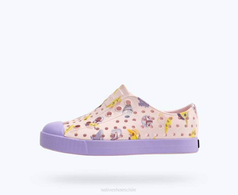 Native Shoes niños calzado rosa leche/ morado curativo/ mando aop H2DZ223 impresión de jefferson star wars