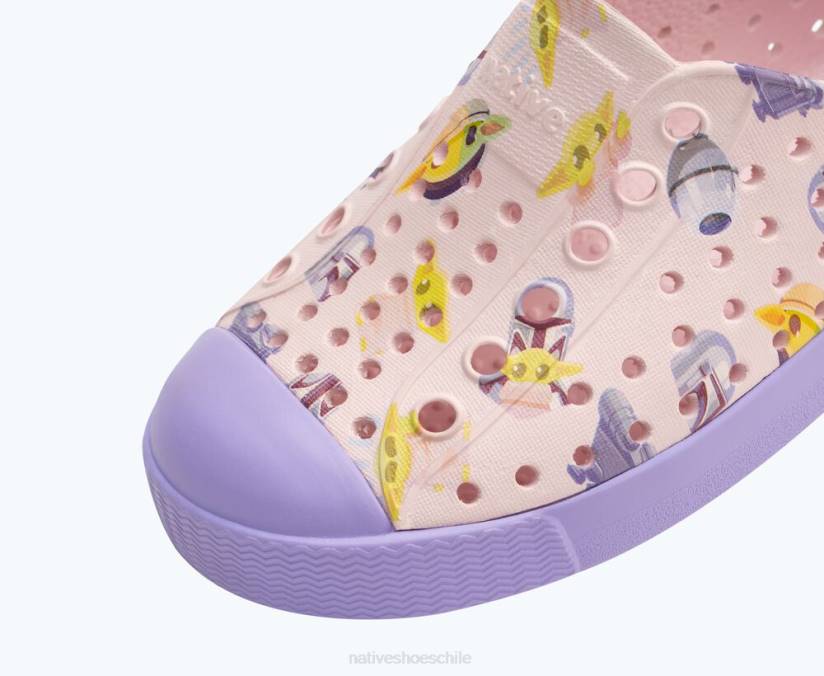 Native Shoes niños calzado rosa leche/ morado curativo/ mando aop H2DZ223 impresión de jefferson star wars